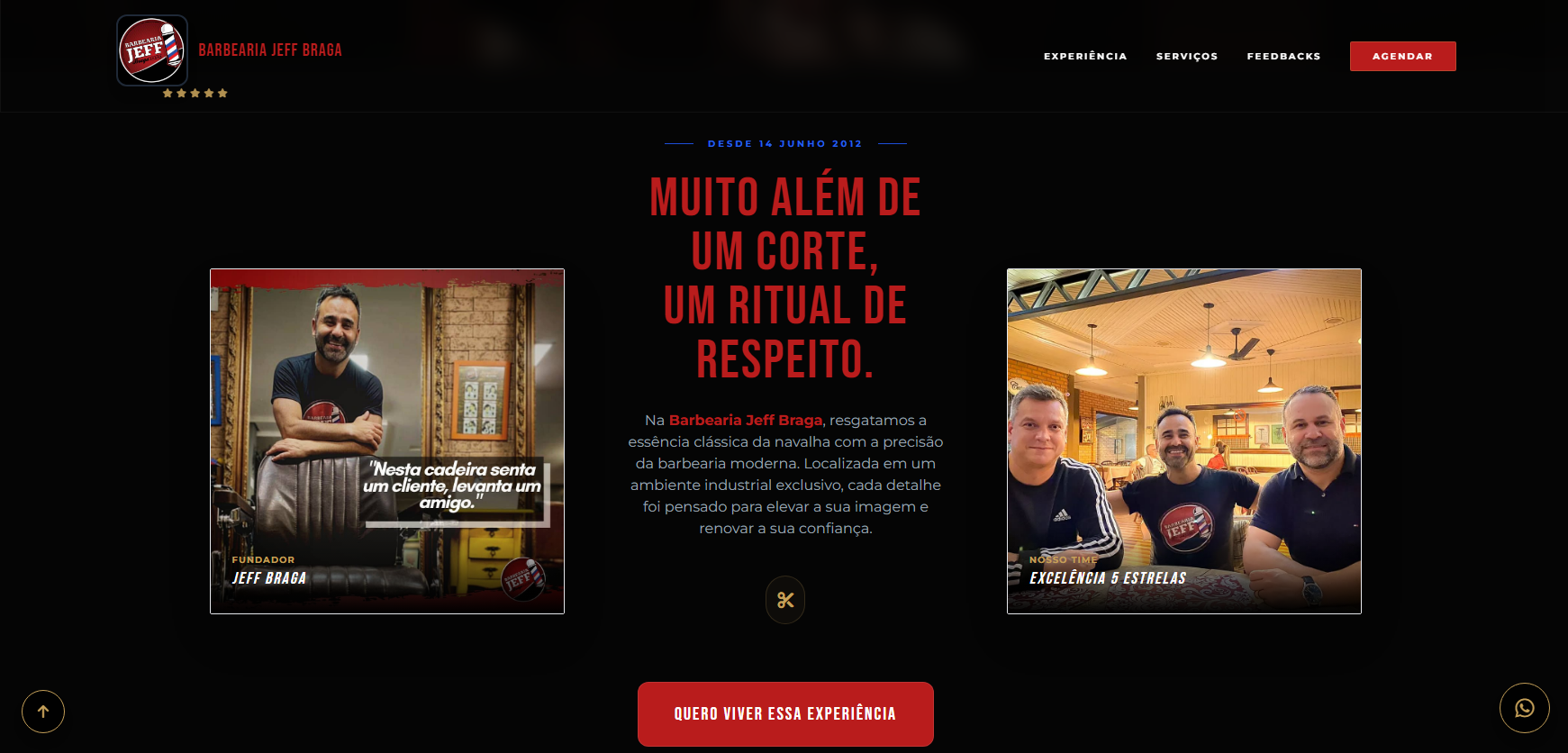 Site Barbearia Jeff Braga